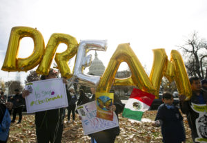 Dreamers protest to pressure Congress votes on including DACA in a continuing resolution.
