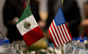 Mexico and United States flags